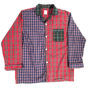 Brooks Brothers Pajama Shirt Men's Large Long Sleeve Plaid Colorblock